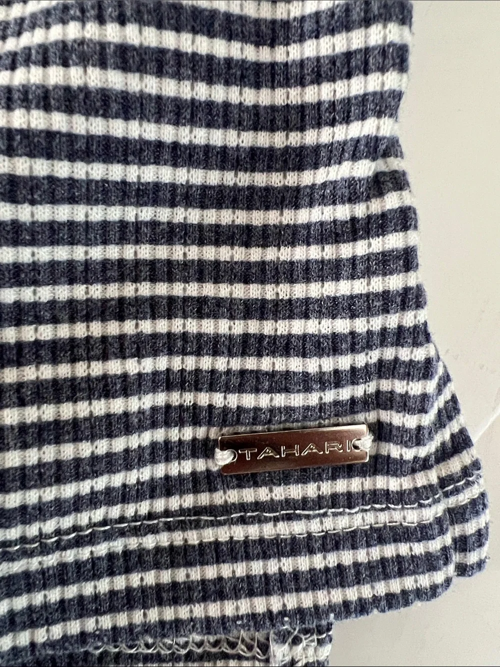 Tahari Navy & White Striped Two-Piece Capri Sleep Set